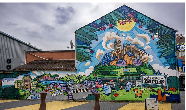 'Our Imagined Future' mural by Ben Barter